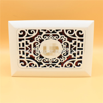 White wooden carved jewelry box